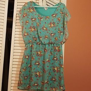 Teal flower dress
